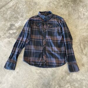 Black Diamond Long Sleeve Benchmark Shirt Men’s plaid flannel gray size Large